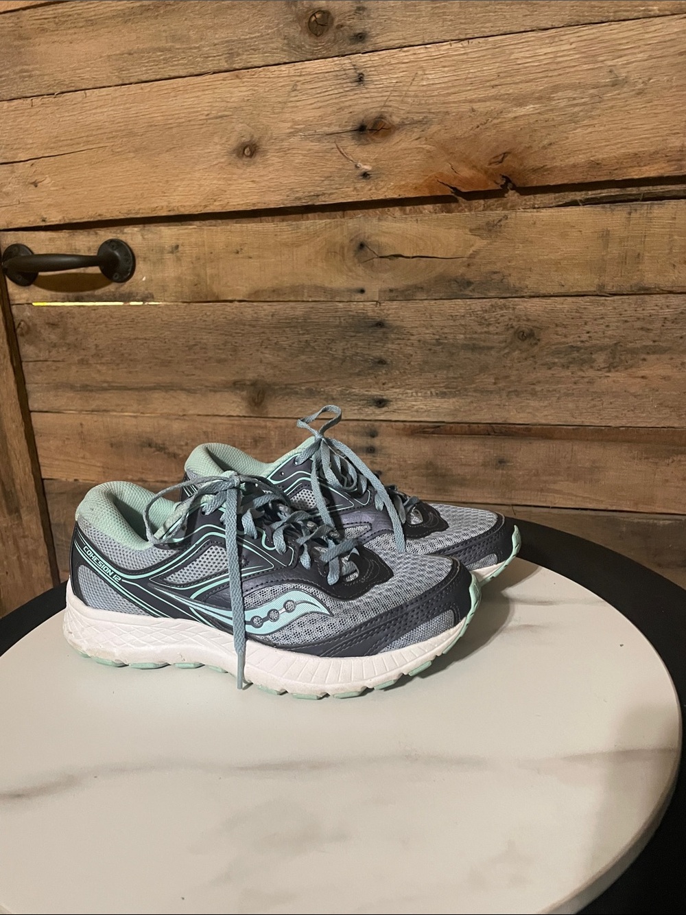 Saucony Women's Gray and Mint Athletic Running Shoes